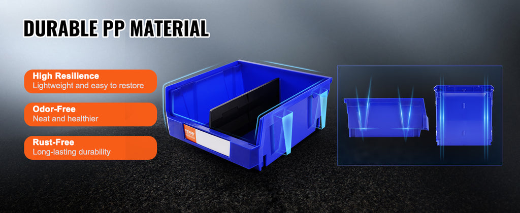 SucceBuy Six Pack Stackable Garage Storage Bins For Wall Mounted Organizer In Closet Kitchen And Office